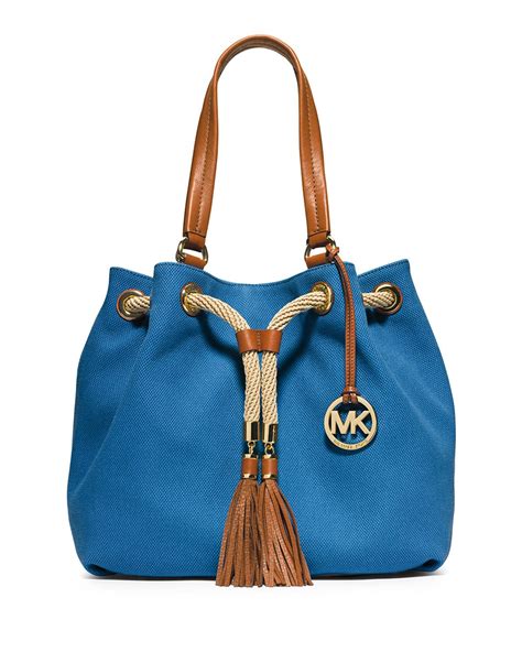 michael kors blue tote bag.